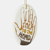 手で話す セラミックオーナメント (右)