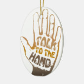 手で話す セラミックオーナメント (左)
