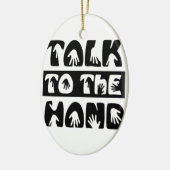 手で話す セラミックオーナメント (左)