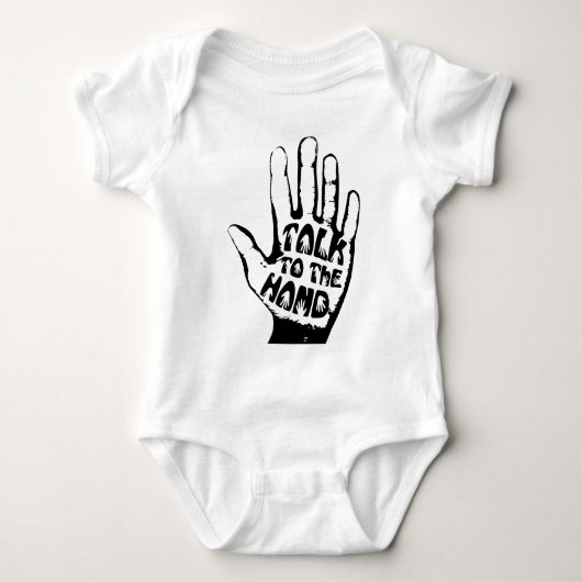 手で話す ベビーボディスーツ (正面)