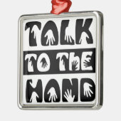 手で話す メタルオーナメント (左)