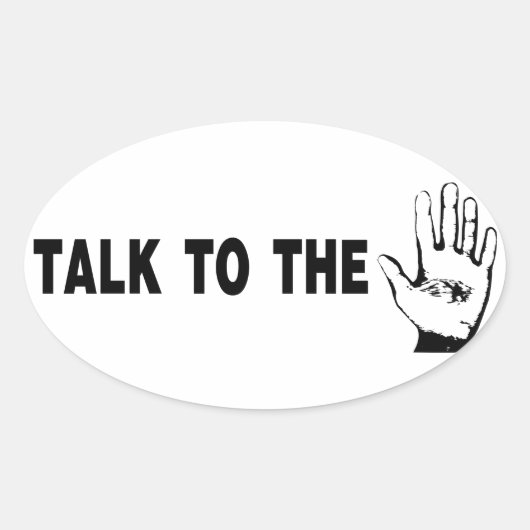 手で話す 楕円形シール (正面)