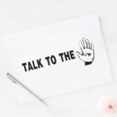 手で話す 楕円形シール (封筒)