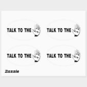 手で話す 楕円形シール (シート)