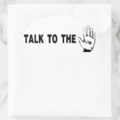 手で話す 楕円形シール (バッグ)