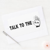 手で話す 長方形シール (封筒)