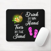 手で飲み、砂の中の足指 マウスパッド (マウス)