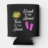 手で飲み、砂の中の足指 缶クーラー (裏面)