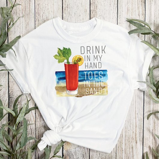手で飲む引用文航海のビーチ夏 Tシャツ
