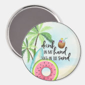 手で飲む、砂の足指 マグネット (正面/裏面)