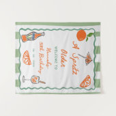 手でSpritzの古い誕生日パーティーを描いた タペストリー (正面(横))