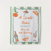 手でSpritzの古い誕生日パーティーを描いた タペストリー (正面)