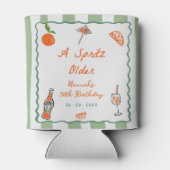 手でSpritzの古い誕生日パーティーを描いた 缶クーラー (裏面)