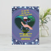 手とガラス、離婚が完了 – 離婚パーティー 招待状 (スタンド正面)