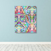 手とデジタル絵を描パターン10 キャンバスプリント (インサイチュ (ウッドフロア))