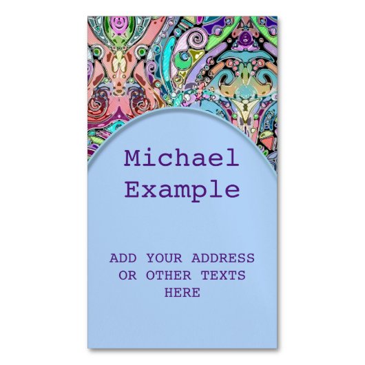 手とデジタル絵を描パターン10 マグネット名刺 (正面縦)