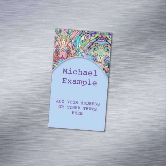 手とデジタル絵を描パターン10 マグネット名刺 (インサイチュ)