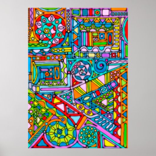 手とデジタル絵を描パターン53 ポスター (正面)