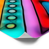 手とデジタル絵を描パターン53 ポスター (角)