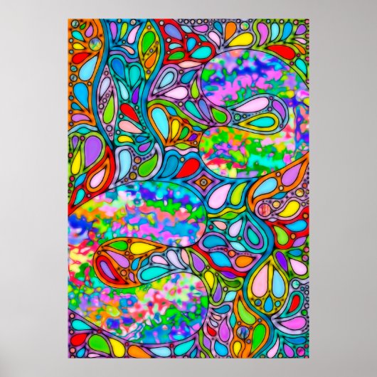 手とデジタル絵を描パターン54 ポスター (正面)