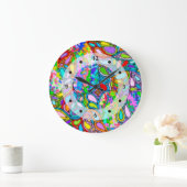 手とデジタル絵を描パターン54 ラージ壁時計 (ホーム)