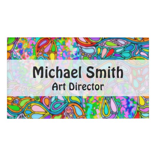 手とデジタル絵を描パターン54 名札 (正面)