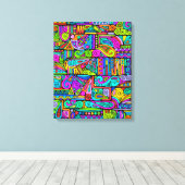 手とデジタル絵を描パターン5 キャンバスプリント (インサイチュ (ウッドフロア))