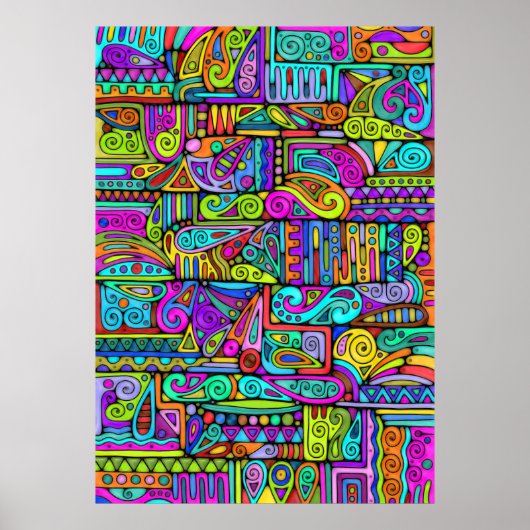 手とデジタル絵を描パターン5 ポスター (正面)