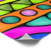 手とデジタル絵を描パターン5 ポスター (角)