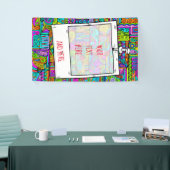 手とデジタル絵を描パターン5 横断幕 (トレードショー)