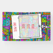 手とデジタル絵を描パターン5 横断幕 (横)