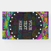 手とデジタル絵を描パターン5 横断幕 (横)