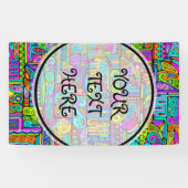 手とデジタル絵を描パターン5 横断幕 (横)