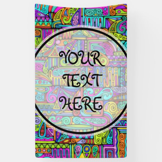 手とデジタル絵を描パターン5 横断幕 (縦)