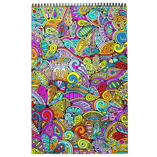 手とデジタル絵を描パターン6 カレンダー (カバー)