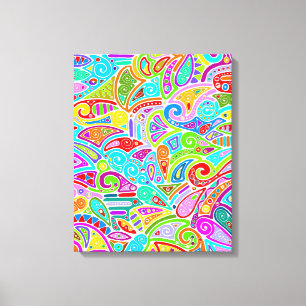 手とデジタル絵を描パターン7 キャンバスプリント