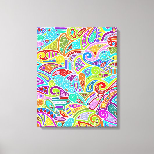 手とデジタル絵を描パターン7 キャンバスプリント (正面)