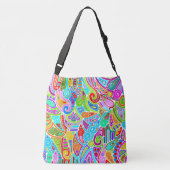 手とデジタル絵を描パターン7 クロスボディバッグ (裏面)