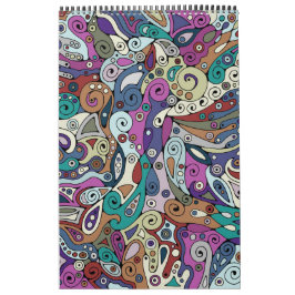 手とデジタル絵を描パターン8 カレンダー