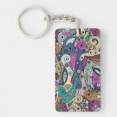 手とデジタル絵を描パターン8 キーホルダー (正面)