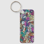 手とデジタル絵を描パターン8 キーホルダー (正面)