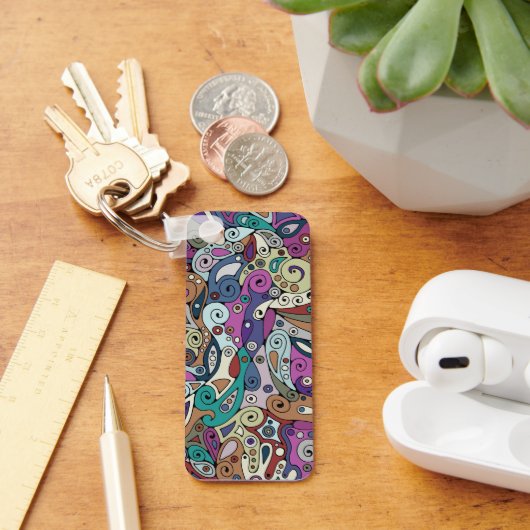 手とデジタル絵を描パターン8 キーホルダー (デスク)