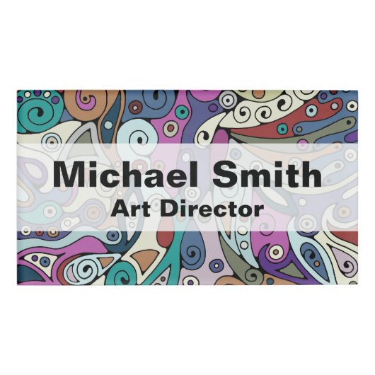 手とデジタル絵を描パターン8 名札 (正面)