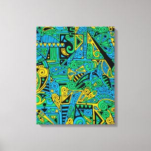 手とデジタル絵を描パターンArt 21 キャンバスプリント