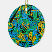 手とデジタル絵を描パターンArt 21 セラミックオーナメント (左)