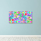 手とデジタル絵を描パターンArt 22 キャンバスプリント (インサイチュ (ウッドフロア))