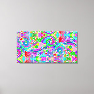 手とデジタル絵を描パターンArt 22 キャンバスプリント