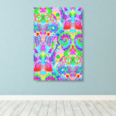 手とデジタル絵を描パターンArt 22 キャンバスプリント (インサイチュ (ウッドフロア))