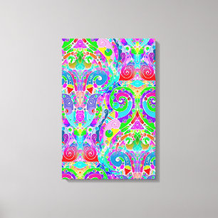 手とデジタル絵を描パターンArt 22 キャンバスプリント