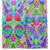 手とデジタル絵を描パターンArt 22 シャワーカーテン (正面)